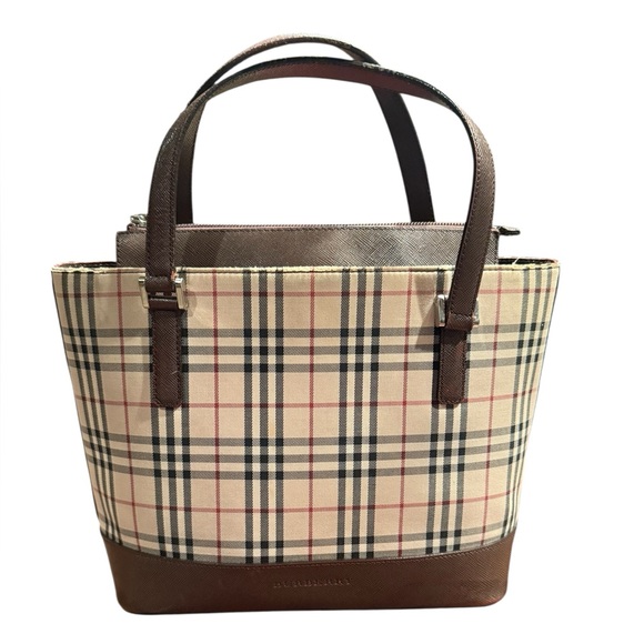 Burberry Beige and Brown Nova Check Tote Bag - Picture 1 of 9